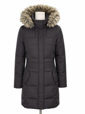 ESPRIT Vintage 80s/90s Goose Down Puffer Coat Brown | Faux Fur Hood | Women's 10